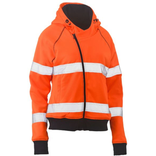 WORKWEAR, SAFETY & CORPORATE CLOTHING SPECIALISTS WOMENS TAPED HI VIS FLEECE HOODIE