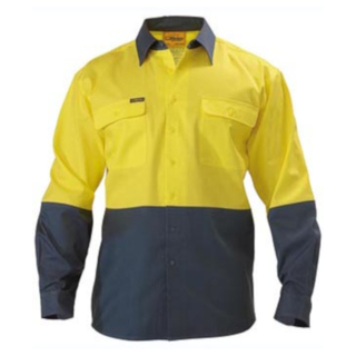 WORKWEAR, SAFETY & CORPORATE CLOTHING SPECIALISTS HI VIS DRILL SHIRT - LONG SLEEVE