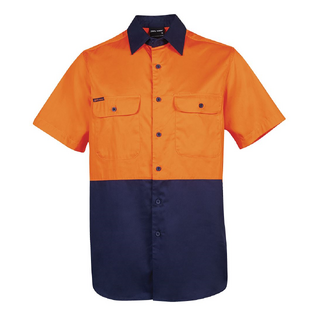 WORKWEAR, SAFETY & CORPORATE CLOTHING SPECIALISTS JB's Hi Vis Two Tone Short Sleeve (190G) Shirt