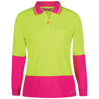 WORKWEAR, SAFETY & CORPORATE CLOTHING SPECIALISTS JB's Ladies Hi Vis Long Sleeve Comfort Polo