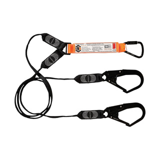 WORKWEAR, SAFETY & CORPORATE CLOTHING SPECIALISTS LINQ Elite Double Leg Shock Absorbing Webbing Lanyard with Hardware KT & SD X3