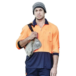 WORKWEAR, SAFETY & CORPORATE CLOTHING SPECIALISTS Unisex Hi Vis Basic Spliced L/S Polo