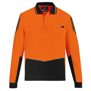 WORKWEAR, SAFETY & CORPORATE CLOTHING SPECIALISTS Mens Hi Vis Flux L/S Polo
