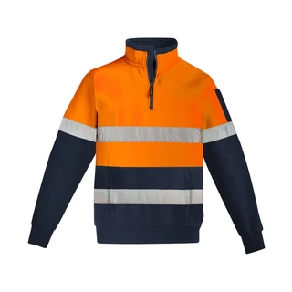 WORKWEAR, SAFETY & CORPORATE CLOTHING SPECIALISTS Unisex Hi Vis 1/4 Zip Pullover - Hoop Taped