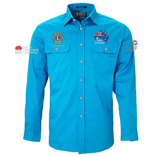 WORKWEAR, SAFETY & CORPORATE CLOTHING SPECIALISTS Open Front Men's Pilbara Shirt - Long Sleeve