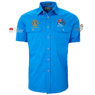 WORKWEAR, SAFETY & CORPORATE CLOTHING SPECIALISTS Open Front Men's Pilbara Shirt - Short Sleeve