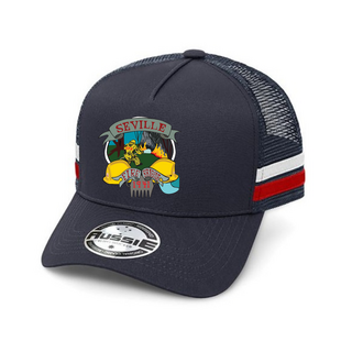 WORKWEAR, SAFETY & CORPORATE CLOTHING SPECIALISTS A-Frame Striped Trucker Cap