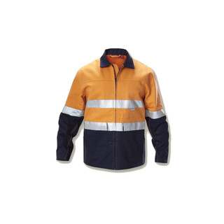 WORKWEAR, SAFETY & CORPORATE CLOTHING SPECIALISTS Core - Hi-Vis Two Tone Cotton Drill Work Jacket with 3M Tape