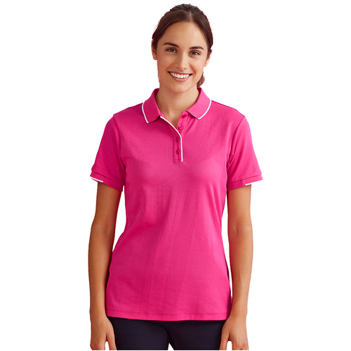 WORKWEAR, SAFETY & CORPORATE CLOTHING SPECIALISTS - PINK RIBBON Womens S/S Polo