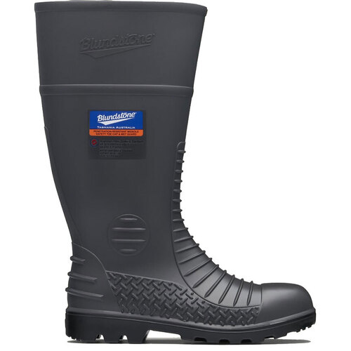 WORKWEAR, SAFETY & CORPORATE CLOTHING SPECIALISTS Grey waterproof Metatarsal guard gumboot with Penetration resistant midsole