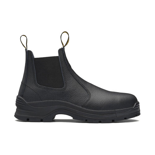 WORKWEAR, SAFETY & CORPORATE CLOTHING SPECIALISTS - Black print leather elastic side safety boot