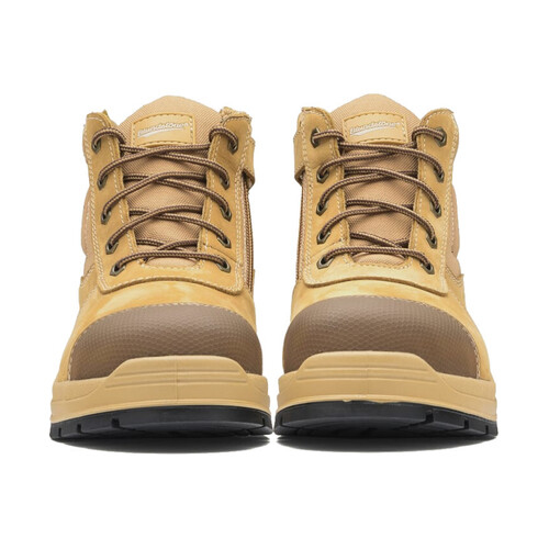 WORKWEAR, SAFETY & CORPORATE CLOTHING SPECIALISTS - Wheat nubuck zip side ankle safety hiker.