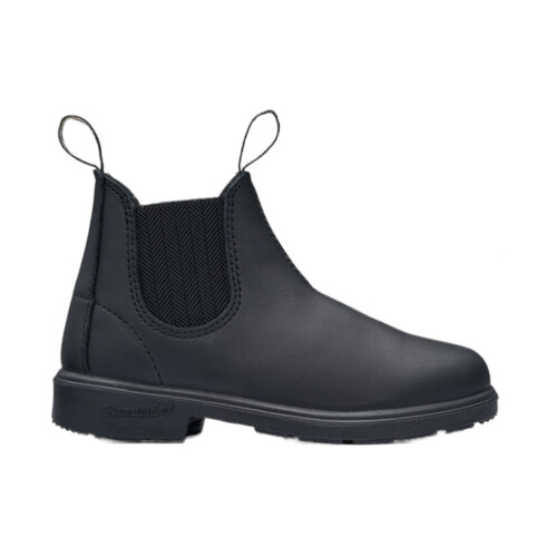 WORKWEAR, SAFETY & CORPORATE CLOTHING SPECIALISTS - Child's black premium leather elastic side boot