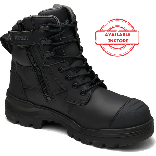 WORKWEAR, SAFETY & CORPORATE CLOTHING SPECIALISTS RotoFlex Black water-resistant leather 150mm zip side safety boot