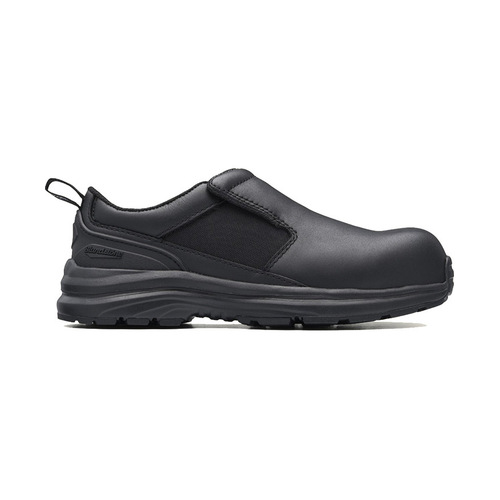 WORKWEAR, SAFETY & CORPORATE CLOTHING SPECIALISTS - Black water resistant leather slip-on anti-static safety shoe