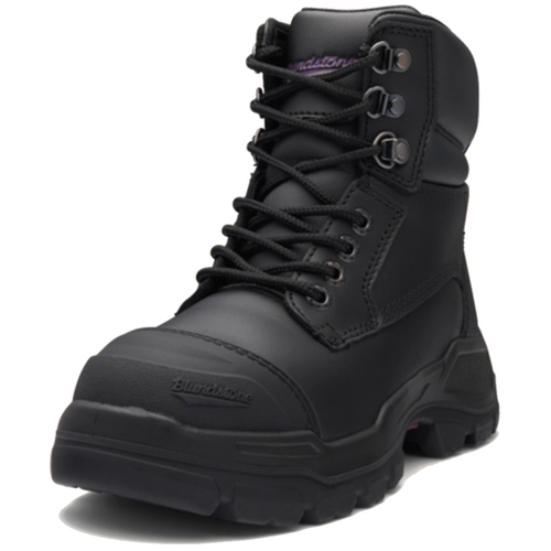 WORKWEAR, SAFETY & CORPORATE CLOTHING SPECIALISTS RotoFlex Black water-resistant Platinum leather 150mm zip sided women's safety boot