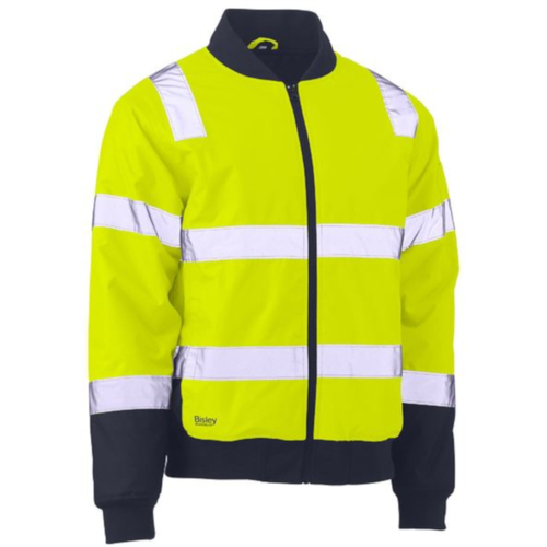 WORKWEAR, SAFETY & CORPORATE CLOTHING SPECIALISTS - TAPED TWO TONE HI VIS BOMBER JACKET WITH PADDED LINING
