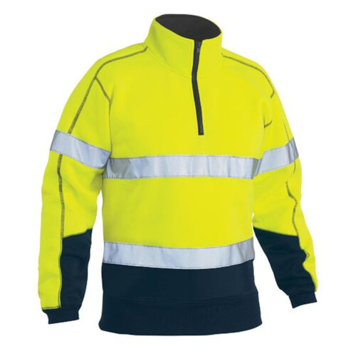 WORKWEAR, SAFETY & CORPORATE CLOTHING SPECIALISTS - TAPED HI VIS FLEECE ZIP PULLOVER