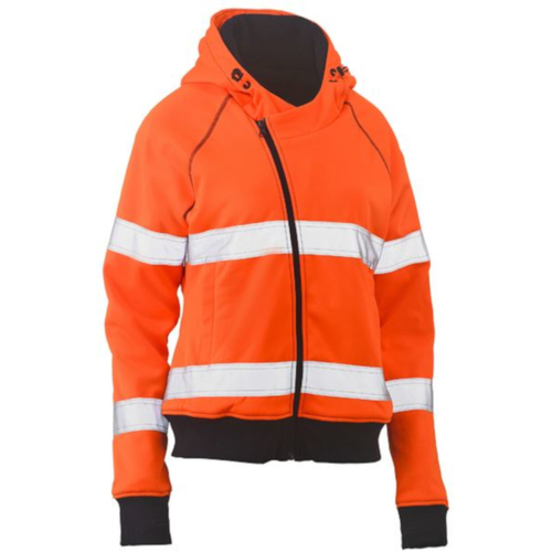 WORKWEAR, SAFETY & CORPORATE CLOTHING SPECIALISTS WOMENS TAPED HI VIS FLEECE HOODIE