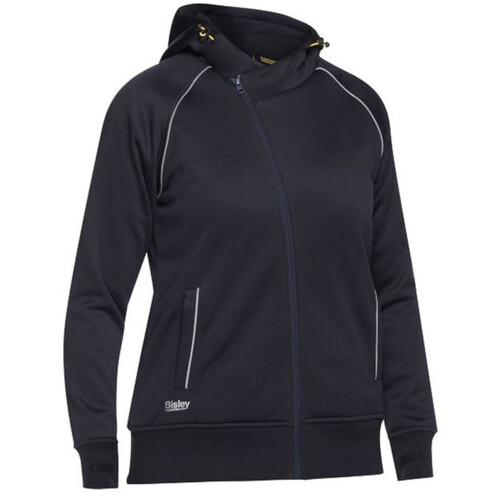 WORKWEAR, SAFETY & CORPORATE CLOTHING SPECIALISTS - WOMEN'S FLEECE ZIP FRONT HOODIE WITH SHERPA LINING