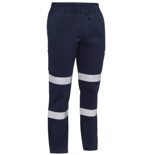 WORKWEAR, SAFETY & CORPORATE CLOTHING SPECIALISTS - TAPED BIOMOTION STRETCH COTTON DRILL ELASTIC WAIST CARGO WORK PANT