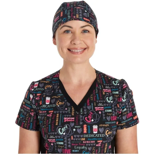 WORKWEAR, SAFETY & CORPORATE CLOTHING SPECIALISTS Unisex Print Scrub Hat-Nurse Power-One Size