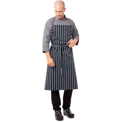 WORKWEAR, SAFETY & CORPORATE CLOTHING SPECIALISTS Chalkstripe Adjustable English Chef Apron N/P