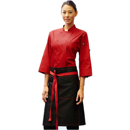 WORKWEAR, SAFETY & CORPORATE CLOTHING SPECIALISTS Black 1/2 Apron With Contrast Ties and Stitching