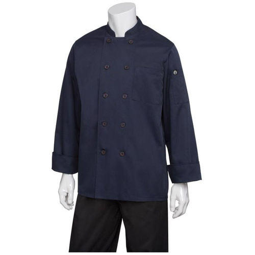 WORKWEAR, SAFETY & CORPORATE CLOTHING SPECIALISTS Torino Navy Basic Chef Jacket