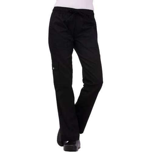 WORKWEAR, SAFETY & CORPORATE CLOTHING SPECIALISTS Women's Black Cargo Chef Pant