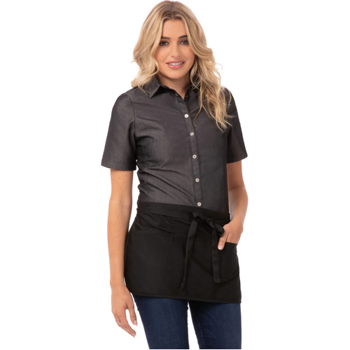 WORKWEAR, SAFETY & CORPORATE CLOTHING SPECIALISTS Black Reversible Waist Apron