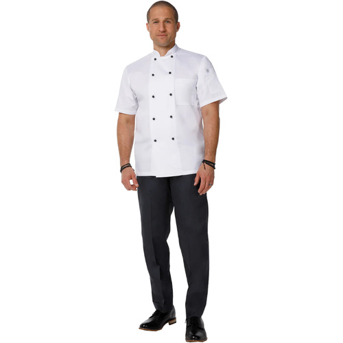WORKWEAR, SAFETY & CORPORATE CLOTHING SPECIALISTS Macquarie White S/S Basic Chef Jacket