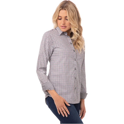WORKWEAR, SAFETY & CORPORATE CLOTHING SPECIALISTS Long Sleeve Womens Gingham Shirt