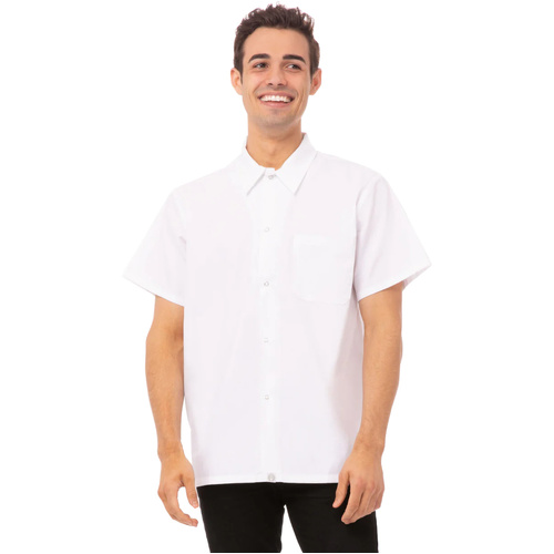 WORKWEAR, SAFETY & CORPORATE CLOTHING SPECIALISTS White Utility Cook Shirt w/ Snaps