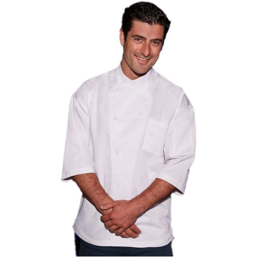 WORKWEAR, SAFETY & CORPORATE CLOTHING SPECIALISTS Positano Signature Series White 3/4 Sleeve Chef Jacket