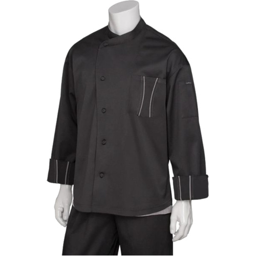 WORKWEAR, SAFETY & CORPORATE CLOTHING SPECIALISTS Amalfi Signature Series Chef Jacket w/ Grey Trim
