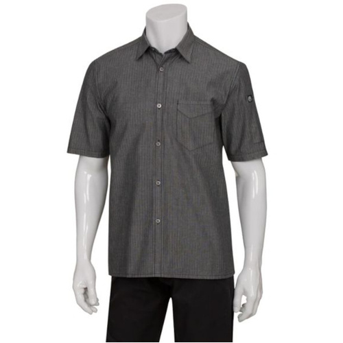 WORKWEAR, SAFETY & CORPORATE CLOTHING SPECIALISTS Detroit Denim Striped Short Sleeve Shirt