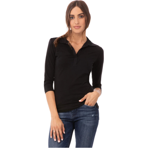 WORKWEAR, SAFETY & CORPORATE CLOTHING SPECIALISTS Women's Black Definity 3/4 Sleeve Knit Polo Shirt