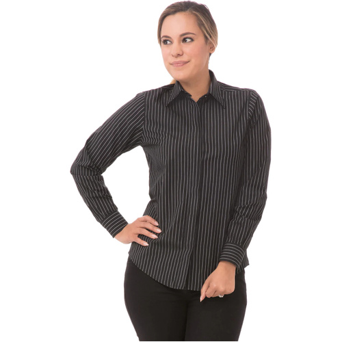 WORKWEAR, SAFETY & CORPORATE CLOTHING SPECIALISTS Women's Onyx Classic Pinstripe Dress Shirt