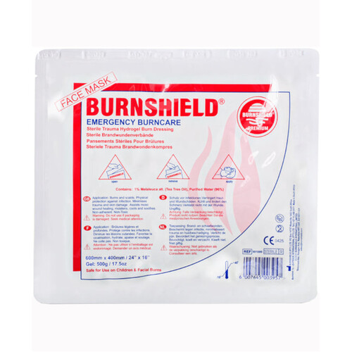 WORKWEAR, SAFETY & CORPORATE CLOTHING SPECIALISTS HYDROGEL BURN FACE MASK DRESSING, 60 X 40CM  - GST FREE