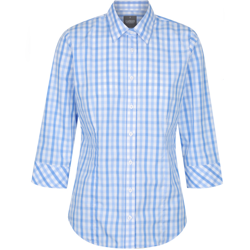 WORKWEAR, SAFETY & CORPORATE CLOTHING SPECIALISTS - Foxton - Womens Tonal Check 3/4 Sl Shirt