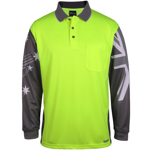 WORKWEAR, SAFETY & CORPORATE CLOTHING SPECIALISTS - JB's HV L/S SOUTHERN CROSS POLO