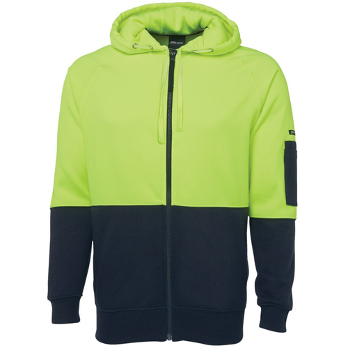 WORKWEAR, SAFETY & CORPORATE CLOTHING SPECIALISTS - JB's Hi Vis Full Zip Fleecy Hoodie