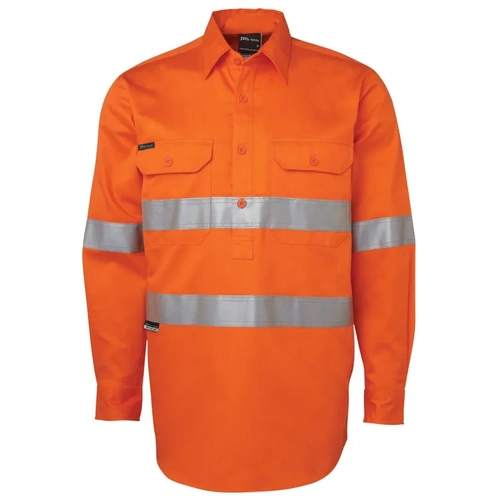 WORKWEAR, SAFETY & CORPORATE CLOTHING SPECIALISTS - JB's HI VIS (D+N) CLOSE FRONT L/S SHIRT 190G