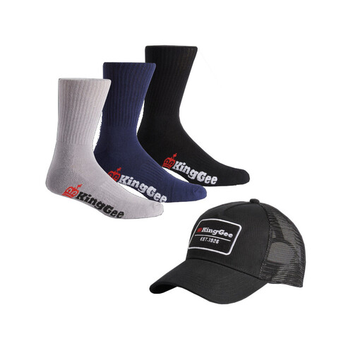 WORKWEAR, SAFETY & CORPORATE CLOTHING SPECIALISTS - DISCONTINUED - CAP & SOCK BUNDLE