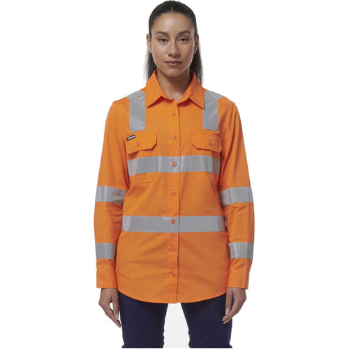 WORKWEAR, SAFETY & CORPORATE CLOTHING SPECIALISTS - WORKCOOL - WOMENS LONG SLEEVE VIC RAIL SHIRT