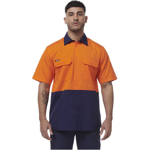 WORKWEAR, SAFETY & CORPORATE CLOTHING SPECIALISTS - WORKCOOL - MENS VENTED SPLICED SHORT SLEEVE SHIRT