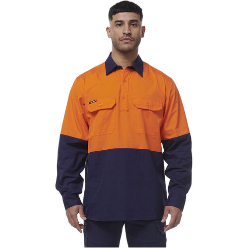 WORKWEAR, SAFETY & CORPORATE CLOTHING SPECIALISTS WORKCOOL - MENS VENTED CLOSED FRONT SPLICED LONG SLEEVE SHIRT