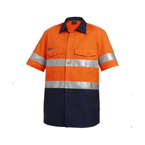 WORKWEAR, SAFETY & CORPORATE CLOTHING SPECIALISTS - Workcool - Workcool 2 Reflective Spliced Shirt S/S 'Hoop' Pattern