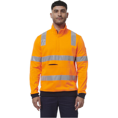 WORKWEAR, SAFETY & CORPORATE CLOTHING SPECIALISTS - REFLECTIVE 1/4 ZIP FLEECE X BACK